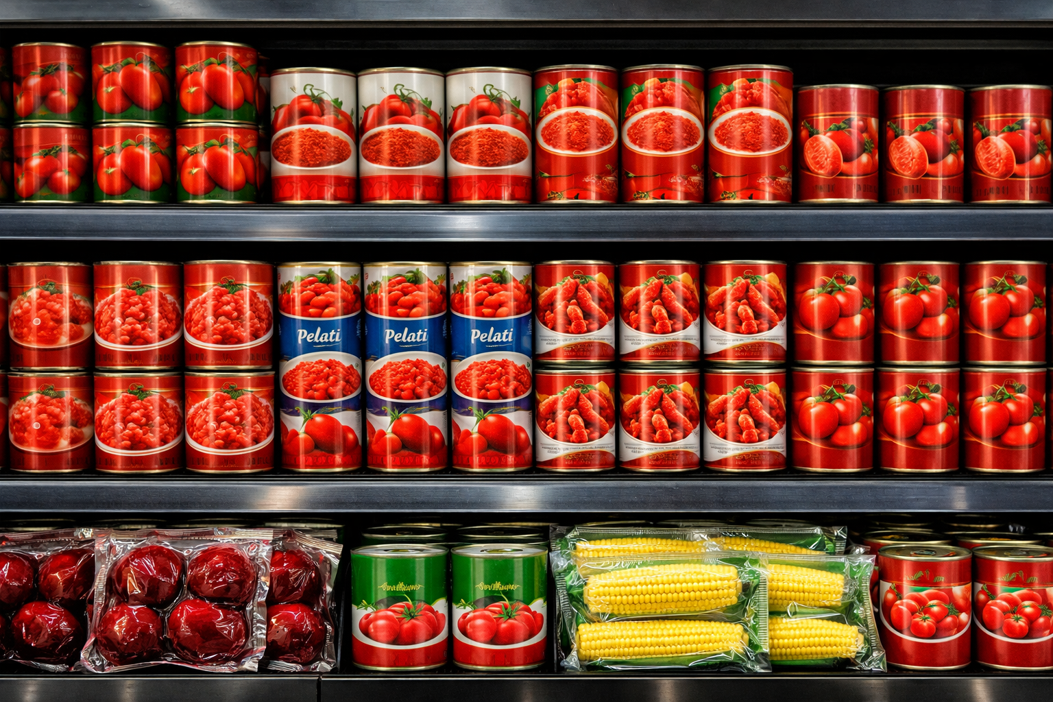 {"alt_text": "Fresh vegetables and produce displayed at an Israeli market stall with vendors serving customers"}