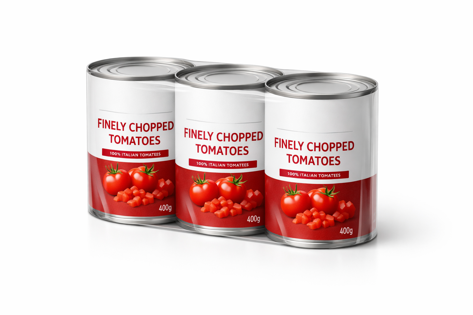 Finely Chopped Tomatoes — 3×400g Private Label Multipack